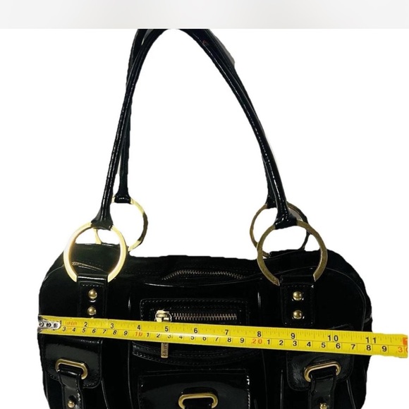 Charles David Black Shoulder Bag with Gold Details - Picture 6 of 8
